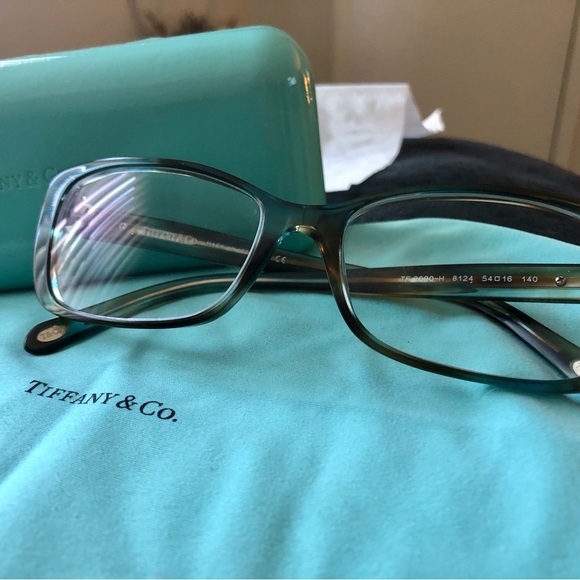 Great condition blue tortoiseshell Tiffany eyeglass frames. - Picture 1 of 4